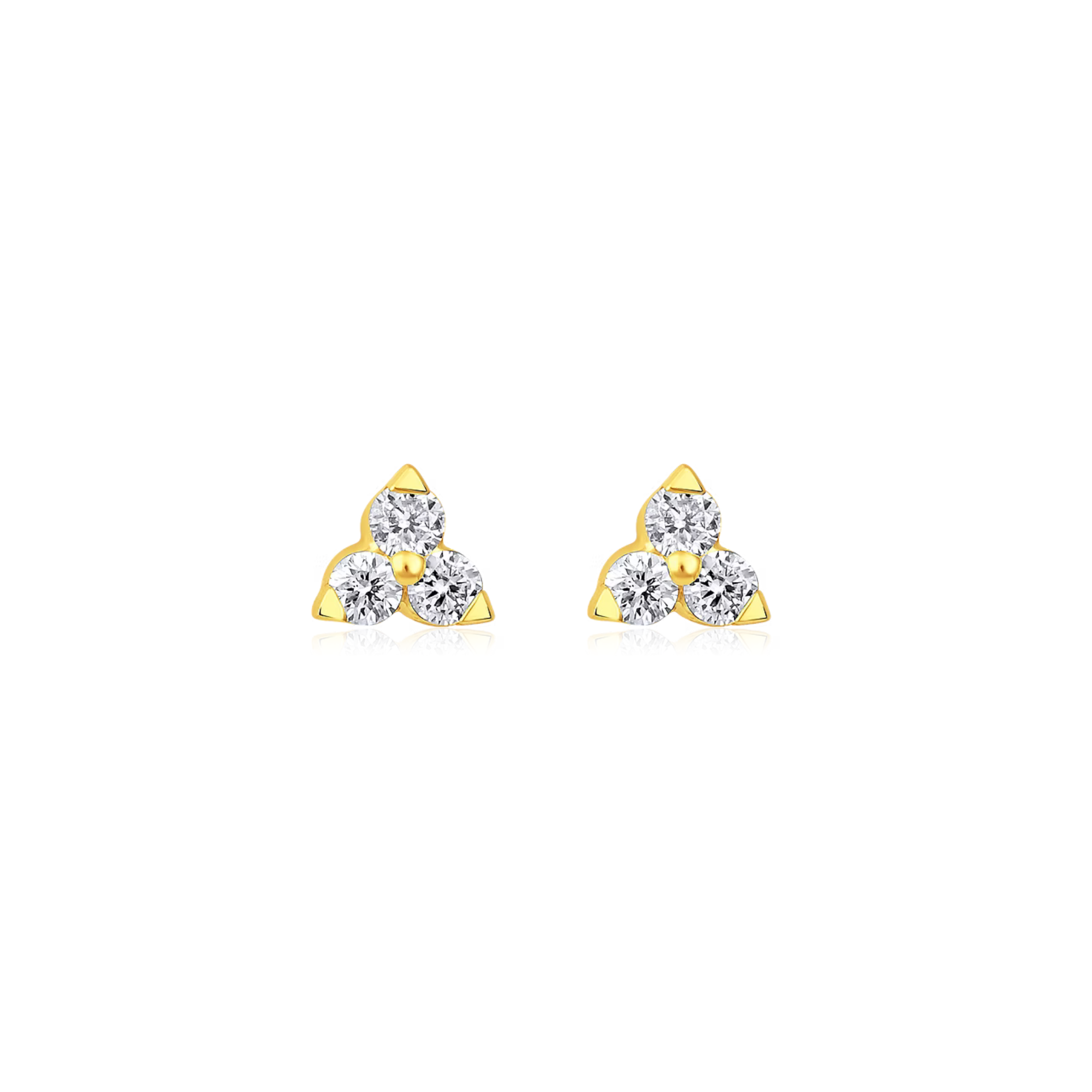 Trio Cluster Diamond Stud Earrings