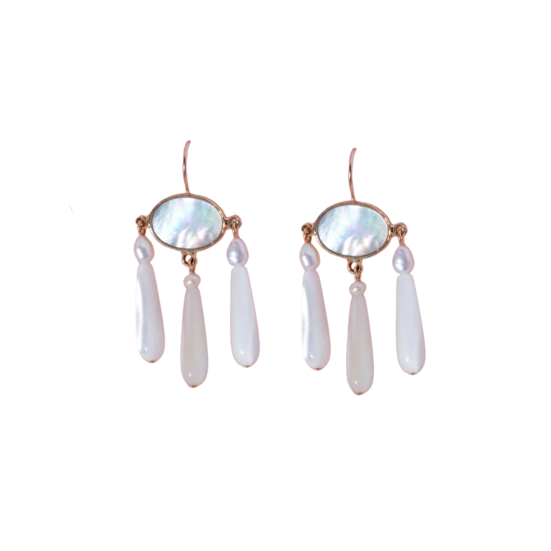 Mother of Pearl Girandole Earrings