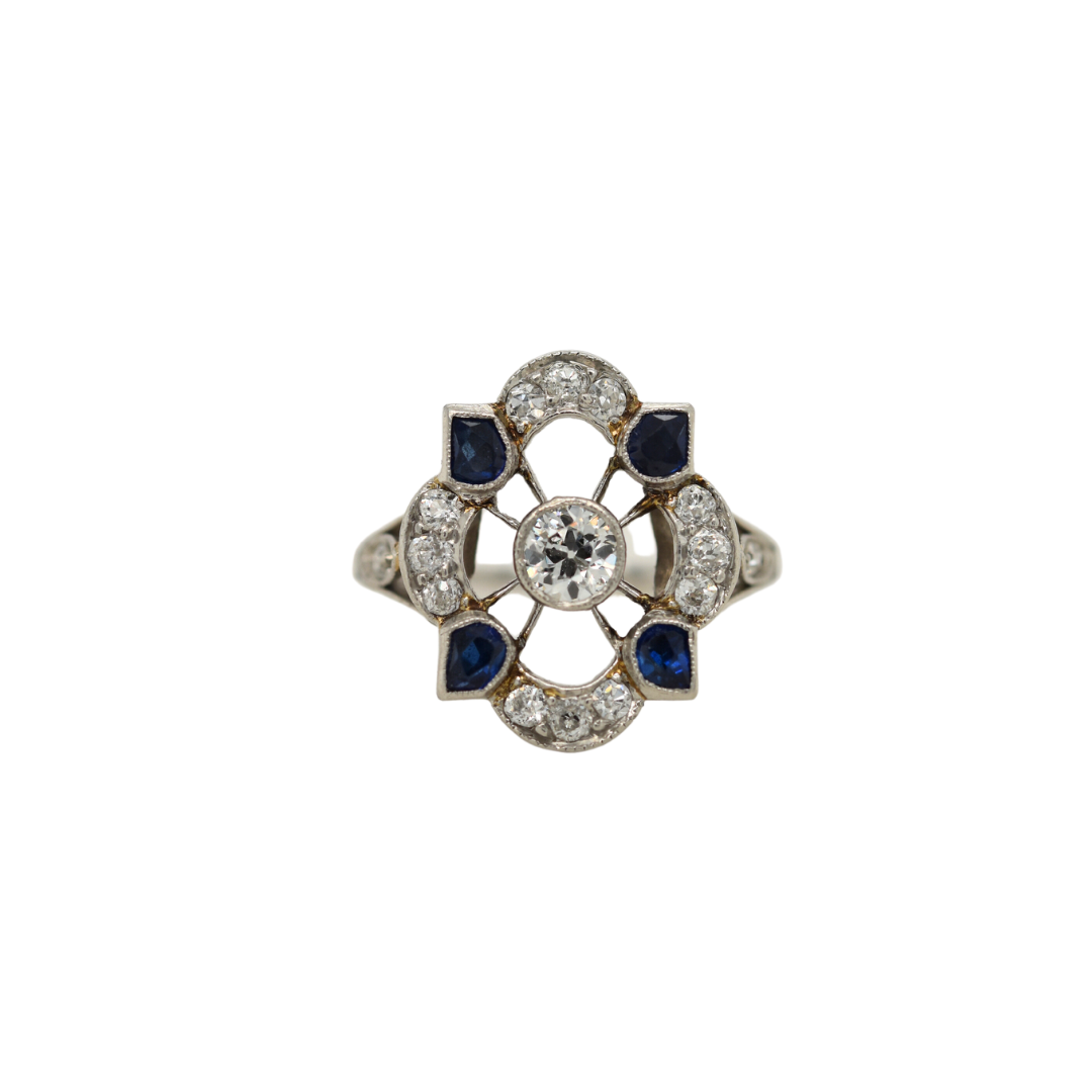 Art Deco Open Sapphire Ring