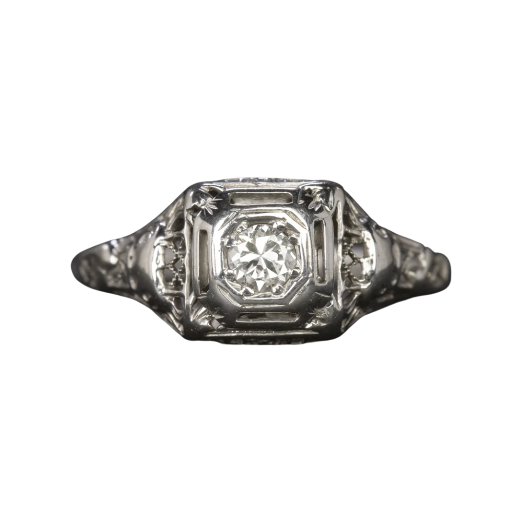 Old European Cut Diamond Art Deco Ring