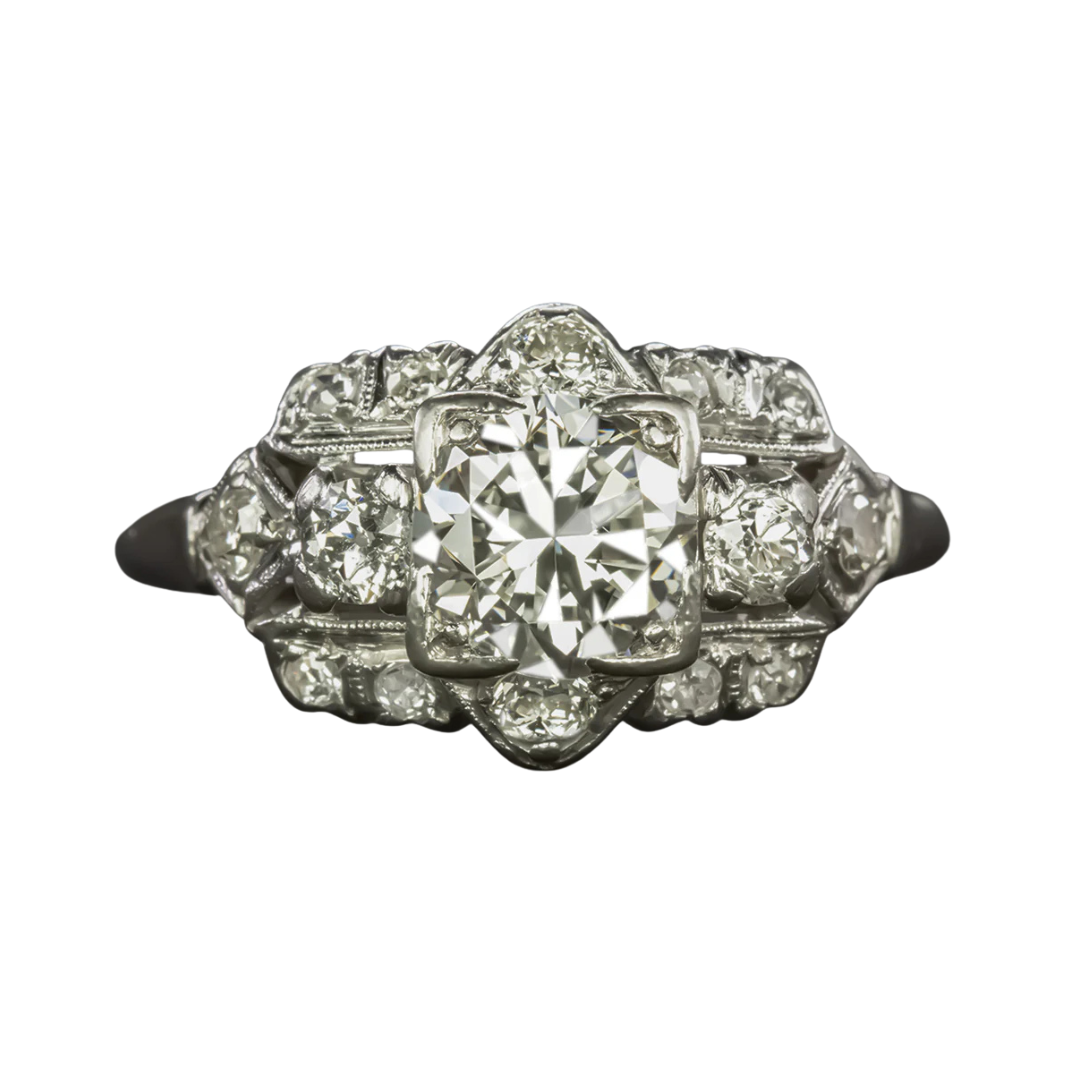 Vintage Diamond Platinum Cocktail Ring
