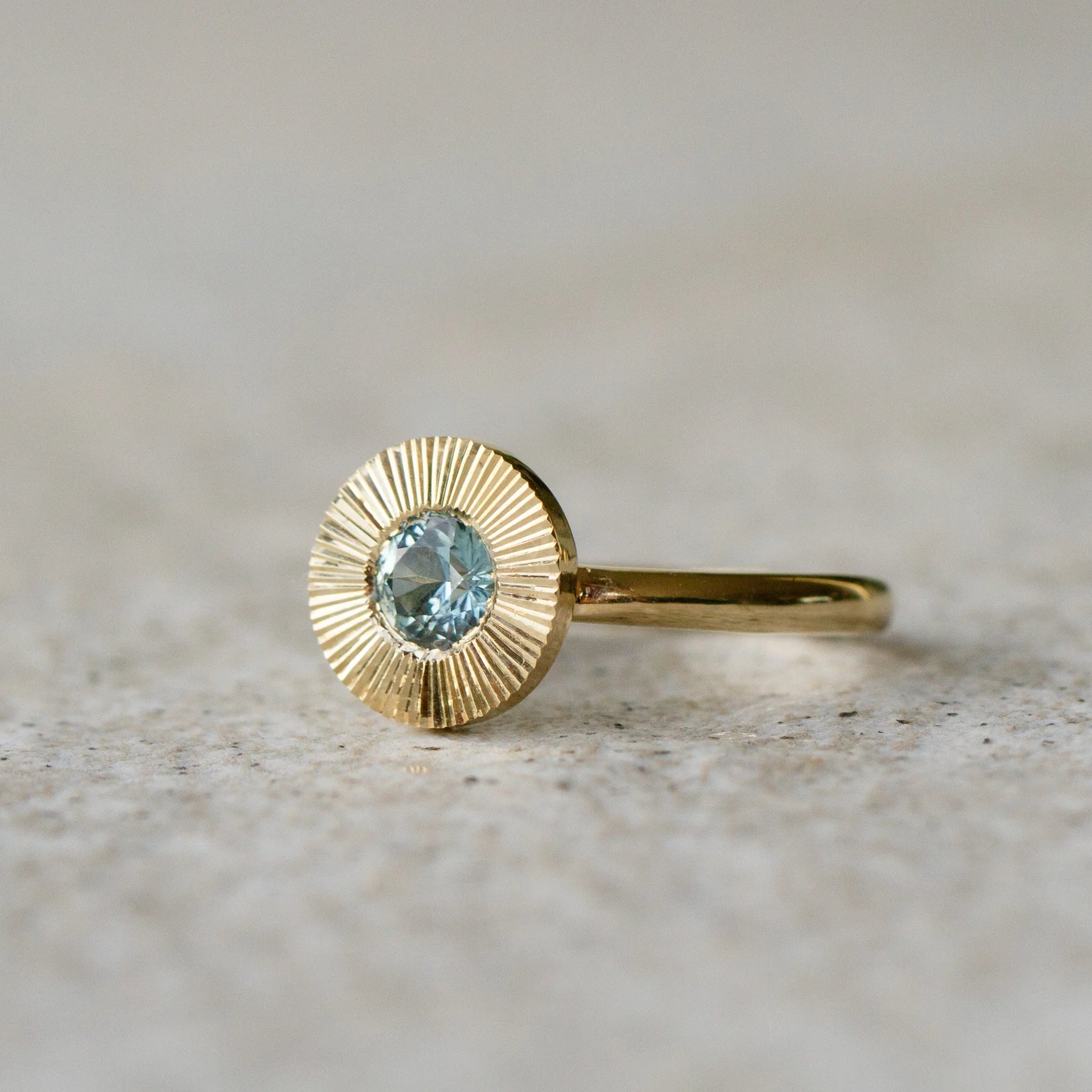 Teal Montana Sapphire Aurora Ring