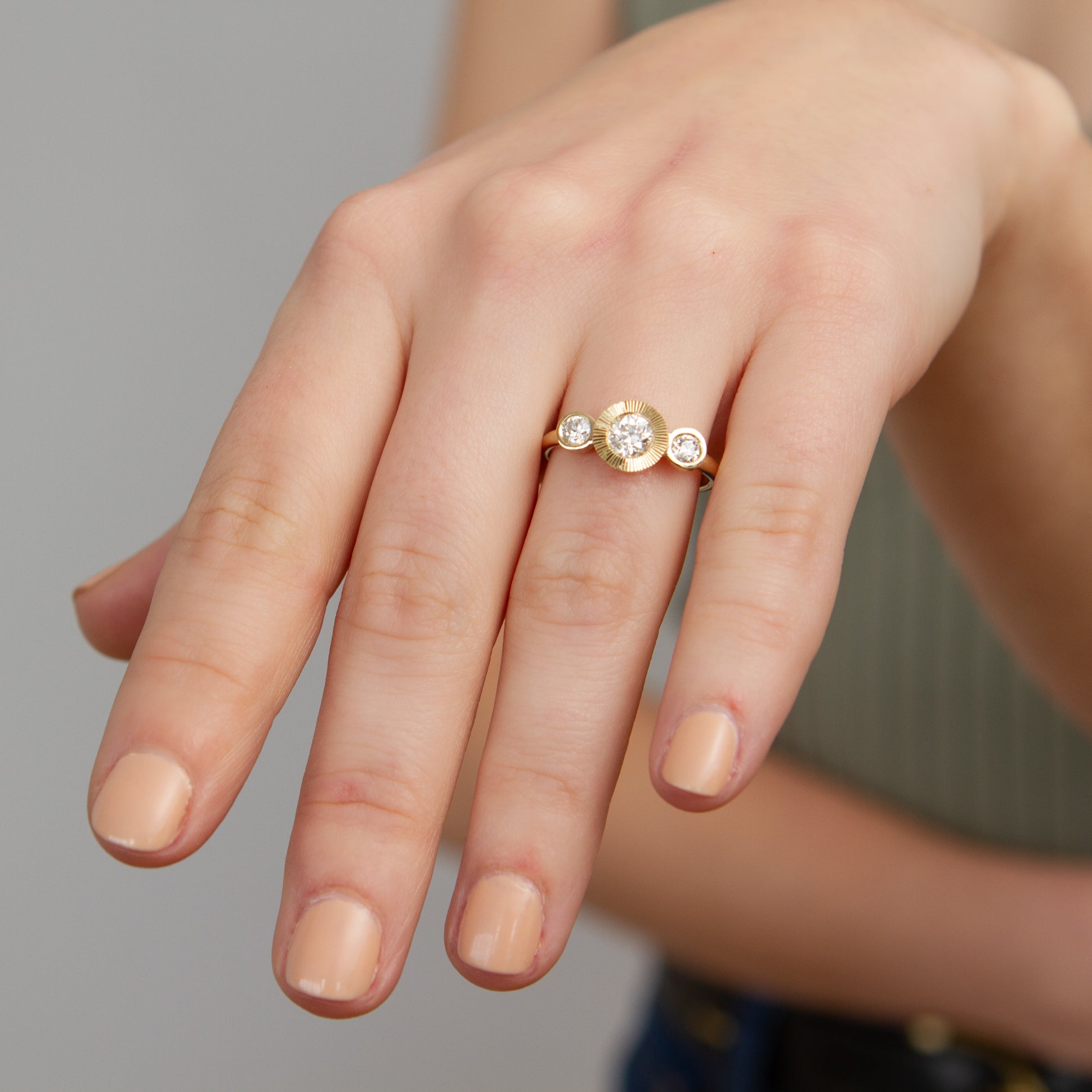 Polaris Ring with Old Mine Cut Diamond