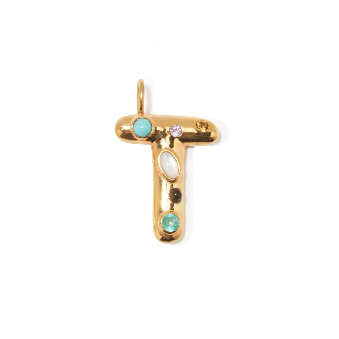 Confetti Letter “T” Charm