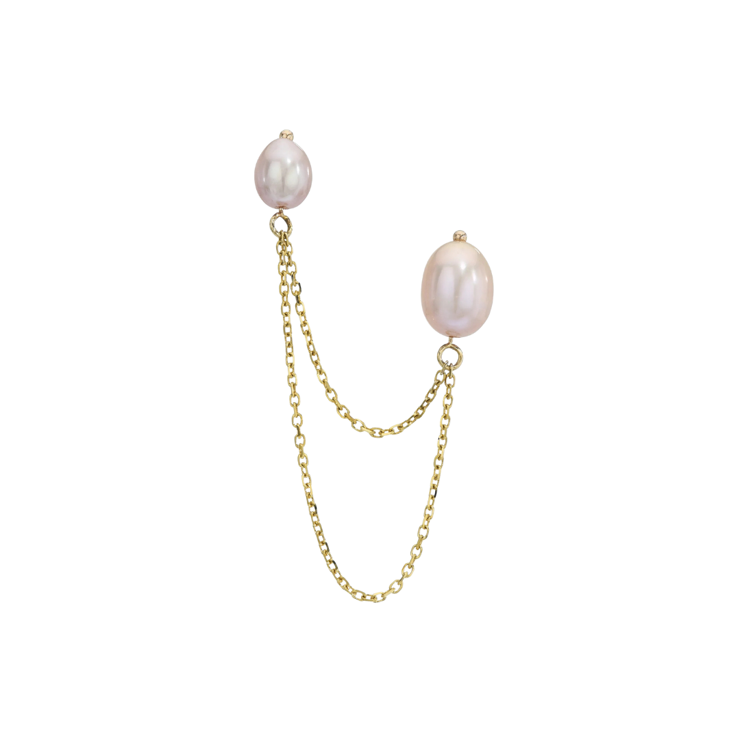 Bella Chained Stud Earring - Blush — Wedding Day Edit
