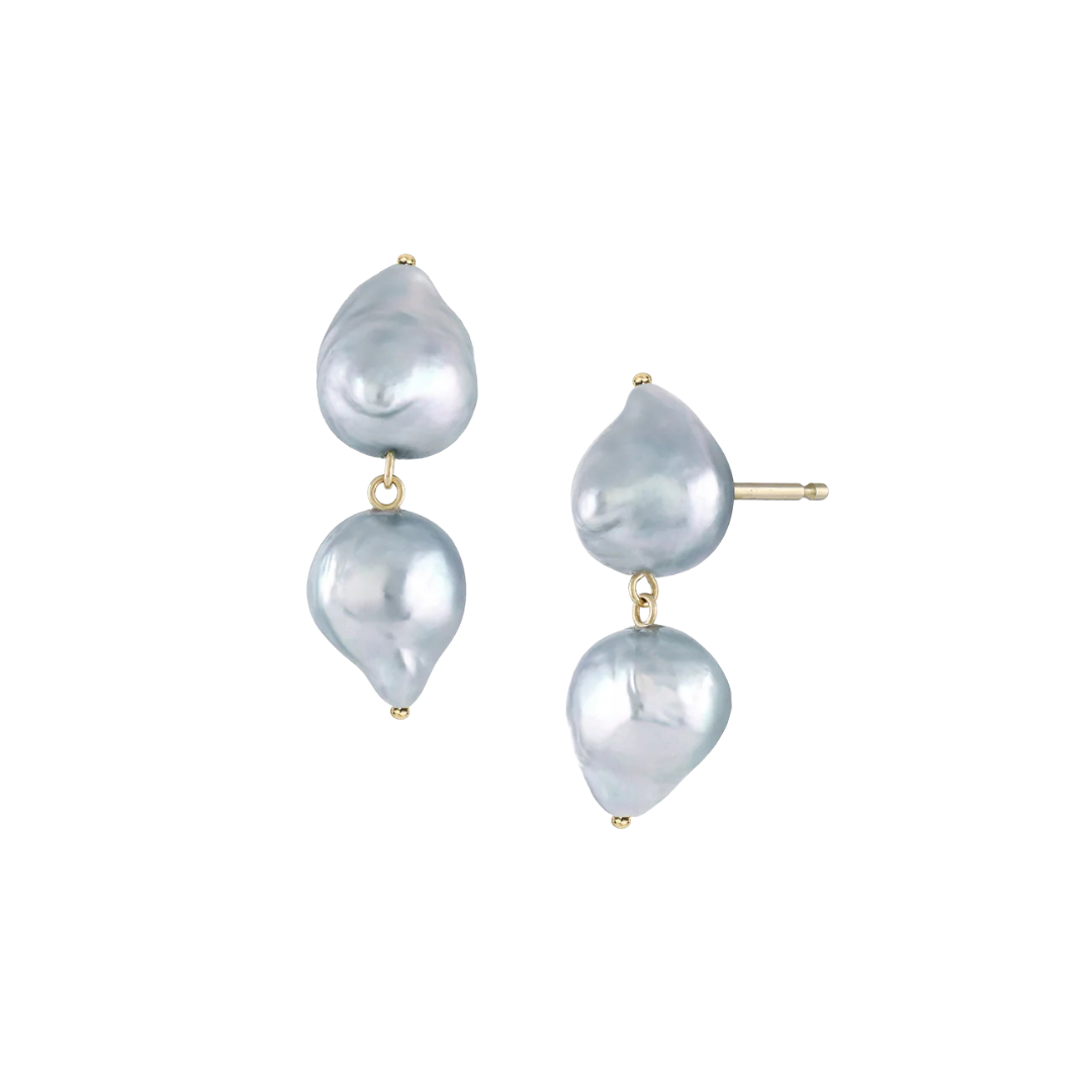 Double Akoya Duo Earrings - Blue — WHITE/SPACE Trunk Show