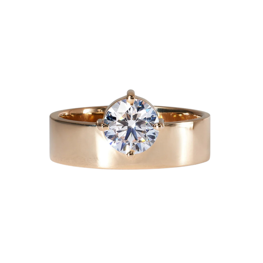 Round Brilliant Cut Diamond Monolith Ring — Commitment, Curated
