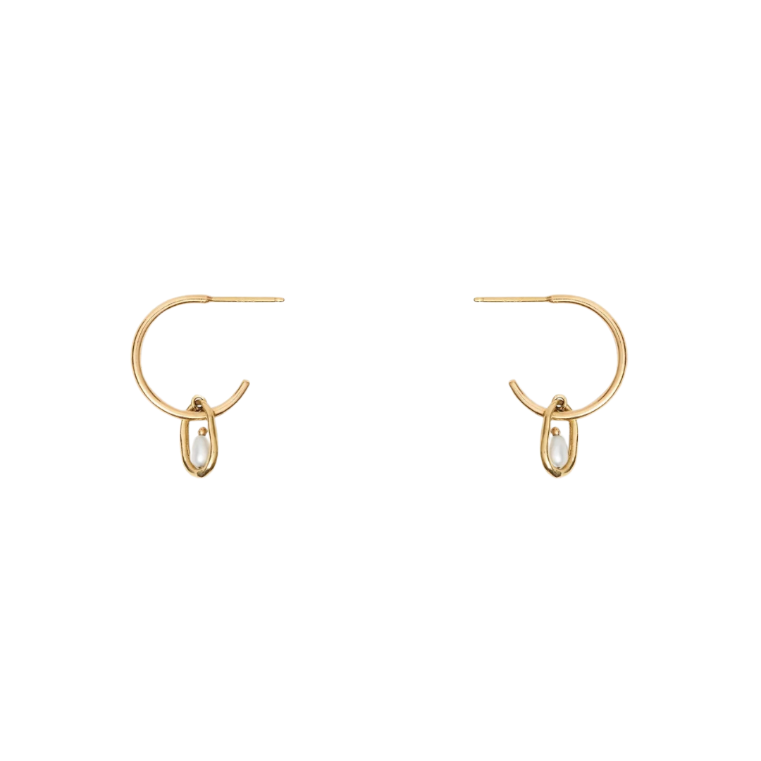 Pearl Droplet Hoops