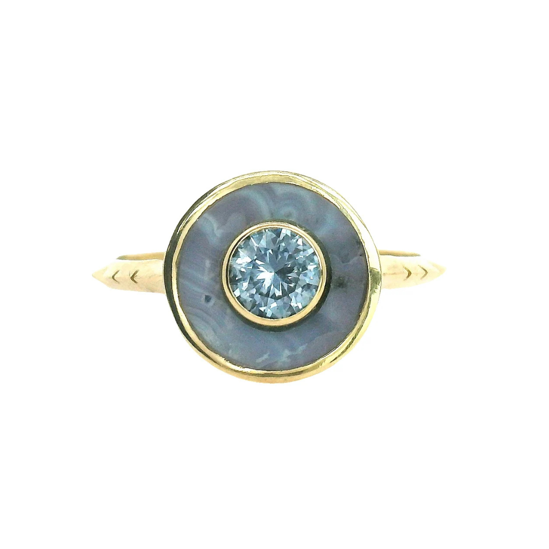 Agate and Montana Sapphire Cerclen Ring — Commitment, Curated