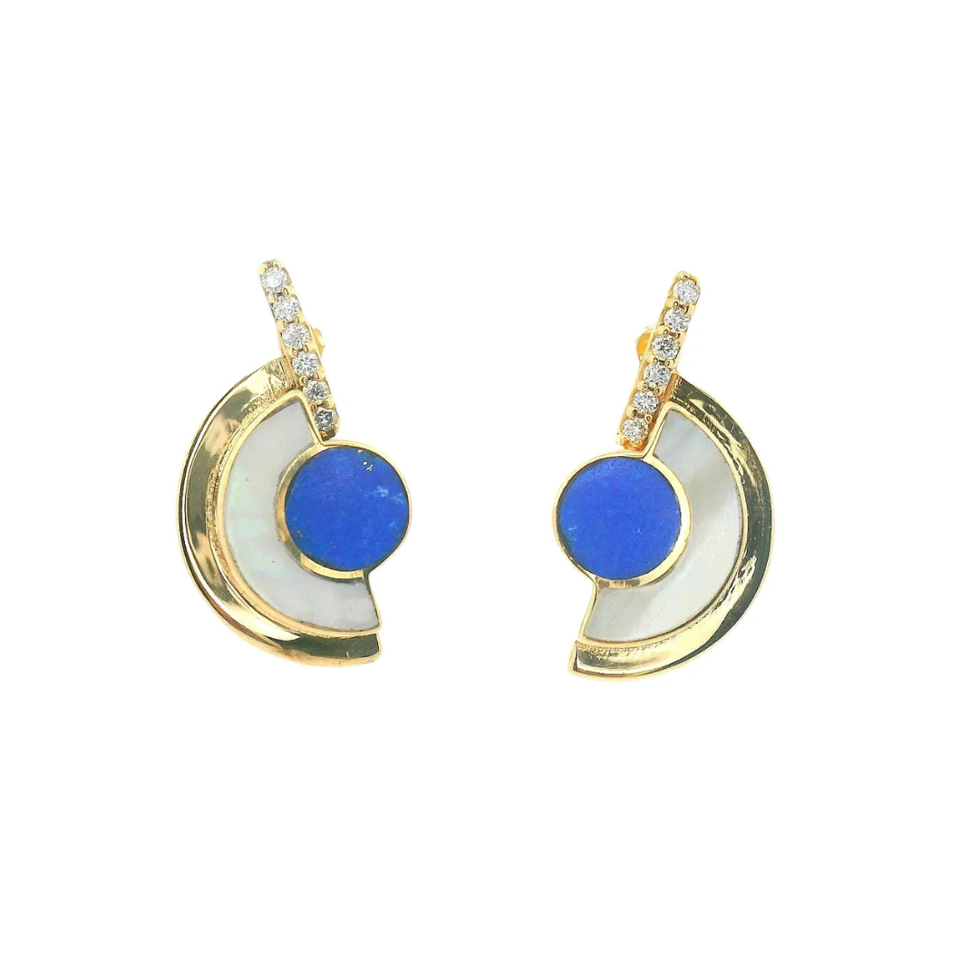 Delauney Mother of Pearl & Lapis Earrings — Commitment, Curated
