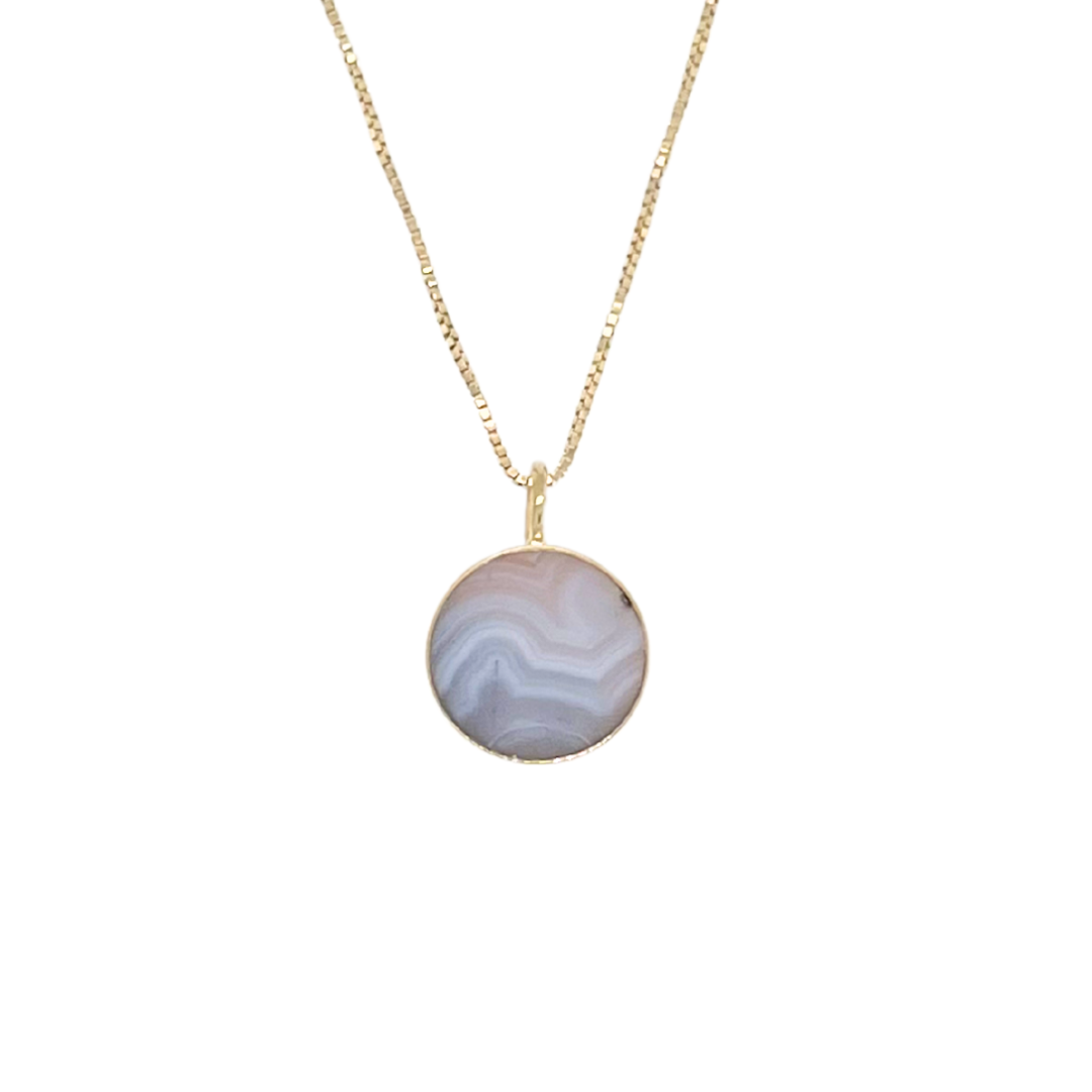 Mini Circ Necklace - Sowbelly Agate