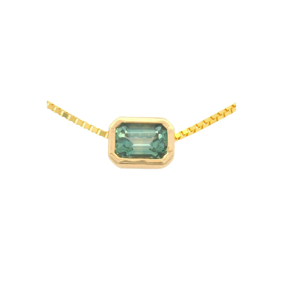 Montana Sapphire Chain Slide Necklace — Young in the Mountains Residency