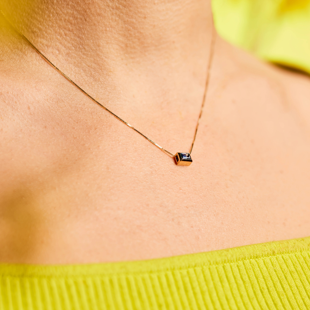 Montana Sapphire Chain Slide Necklace — Young in the Mountains Residency