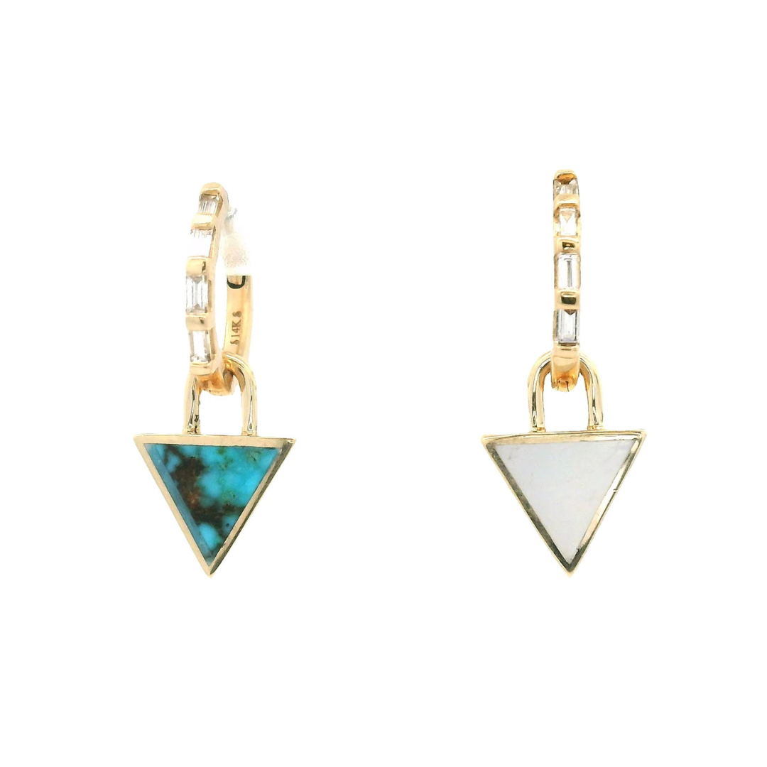 Mother of Pearl & Turquoise Reversible Giza Earrings — Commitment, Curated