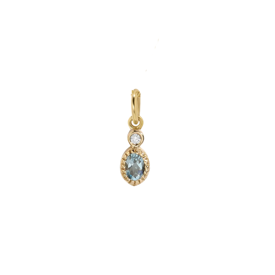 Olympia Oval Aquamarine Pendant — Zahava Heirlooms Trunk Show