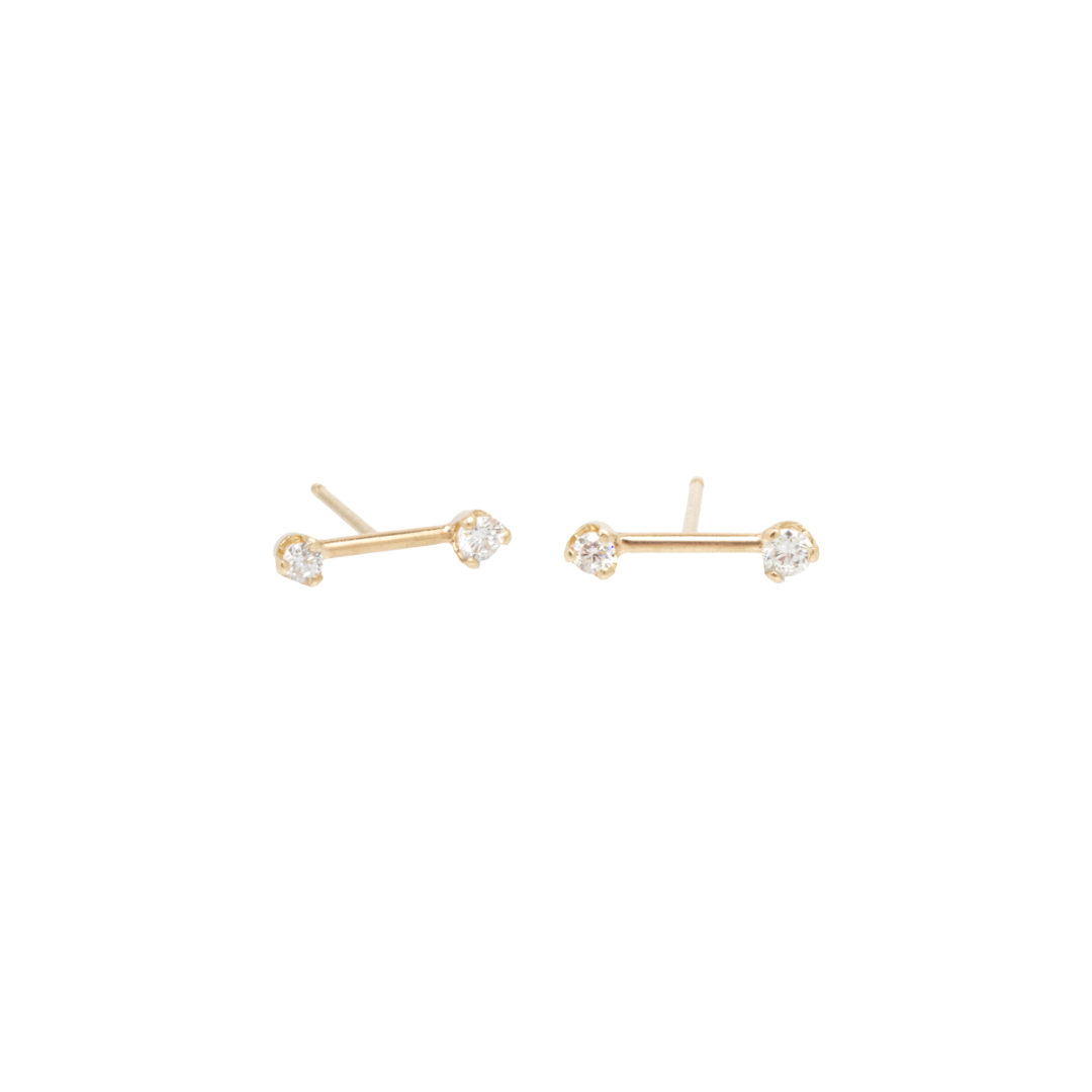 Barbell Diamond Stud Earrings