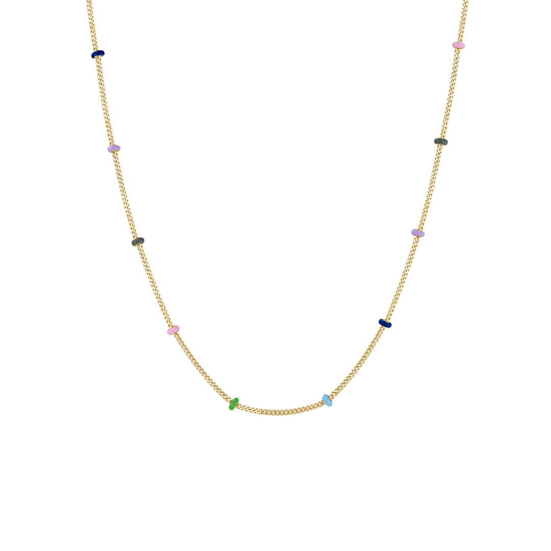 Mixed Color Bead Chain Necklace