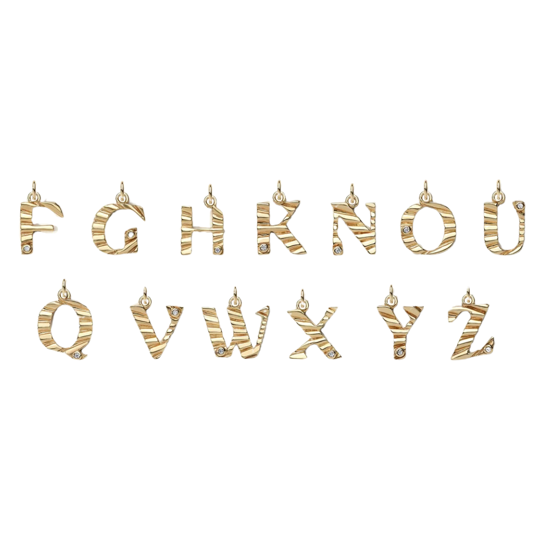 Large Sunbeam Diamond Letter Cham - Zahava Heirlooms Trunk Show