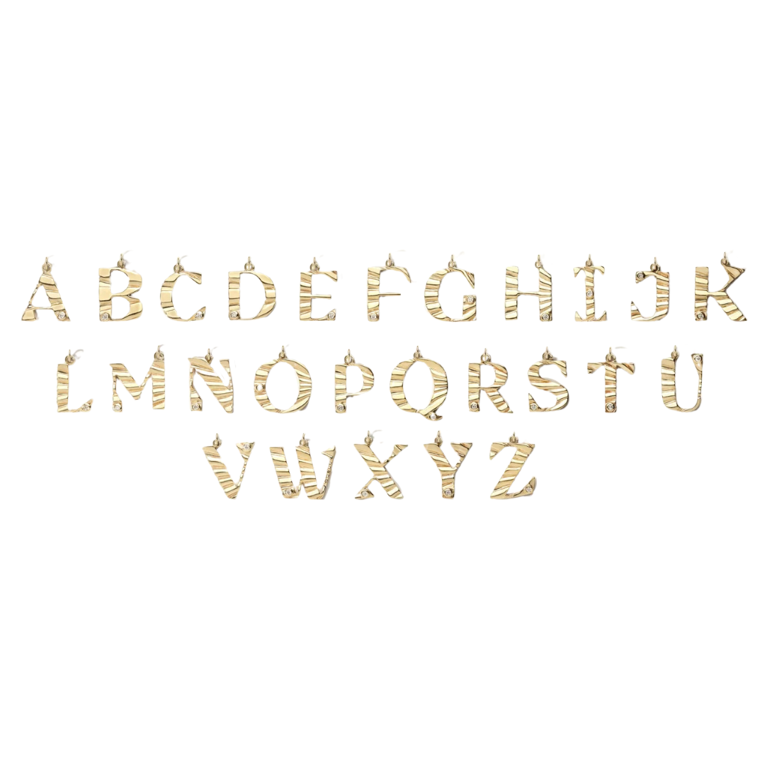 Small Sunbeam Diamond Letter Cham - Zahava Heirlooms Trunk Show