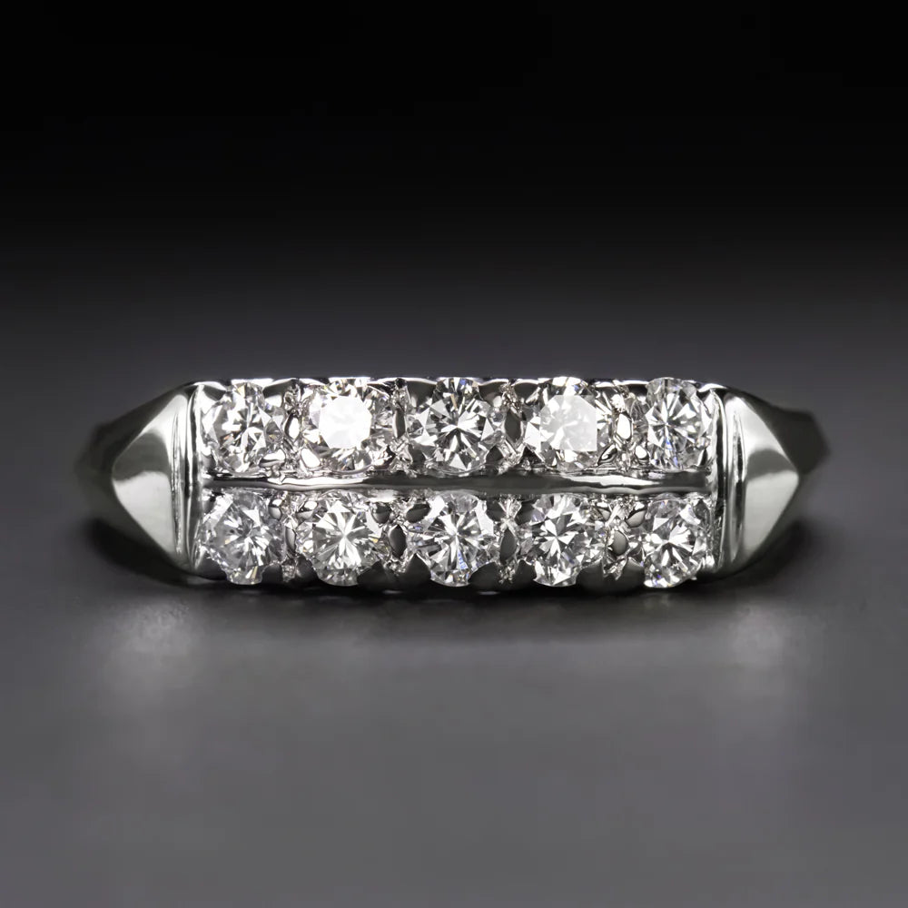 Vintage Two Row Diamond Cocktail Ring