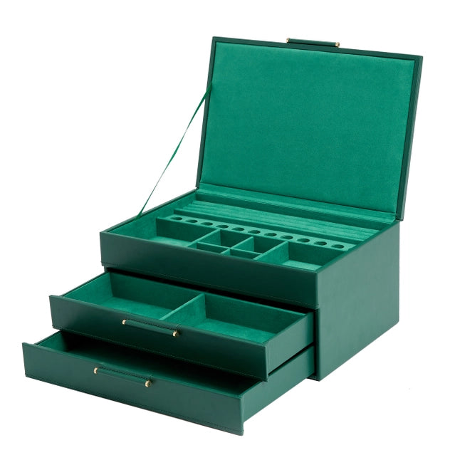 Sophia Jewelry Box with Drawers - Forest Green