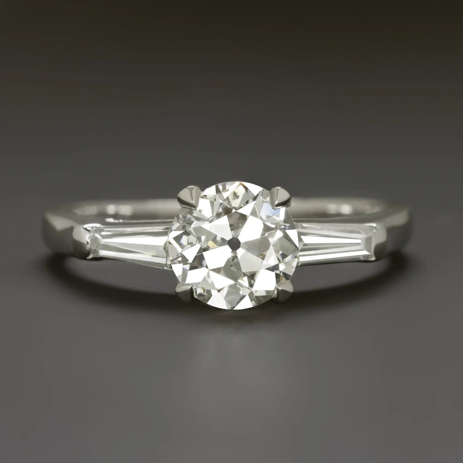1.13 ct Old European Cut Vintage Three Stone Ring