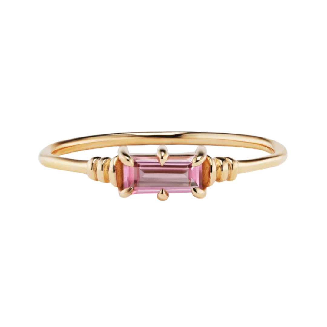 Vela Ring - Pink Tourmaline Baguette — BRUCE Jewelry Trunk Show