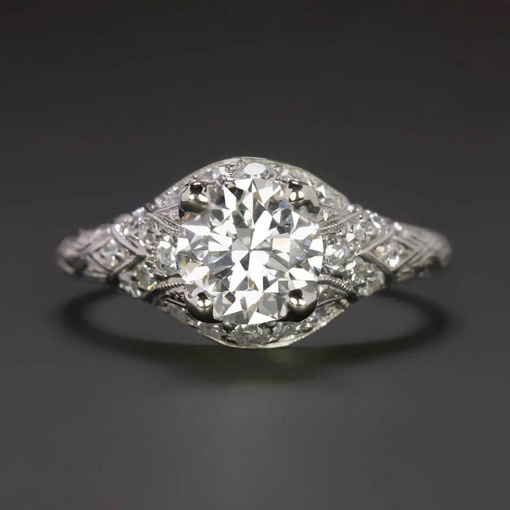 1.16 ct Old Transitional Cut Art Deco Ring
