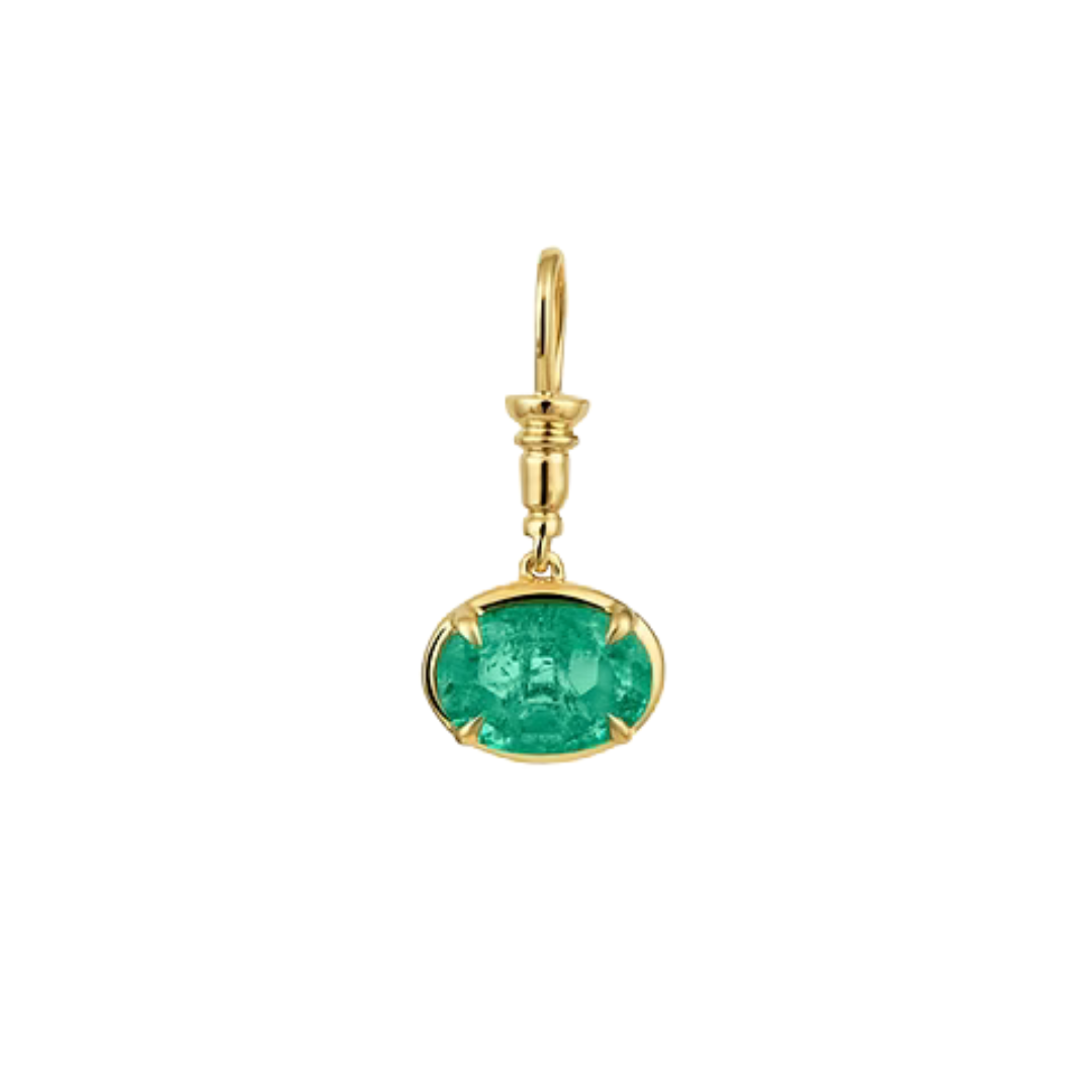 Oval Emerald Column Charm
