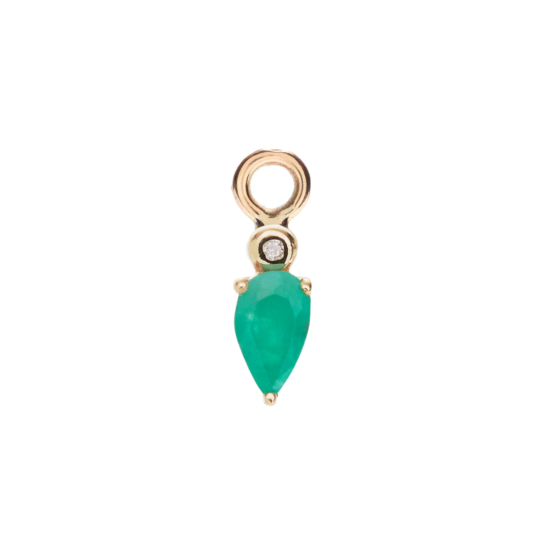 Droplet Charm with Emerald