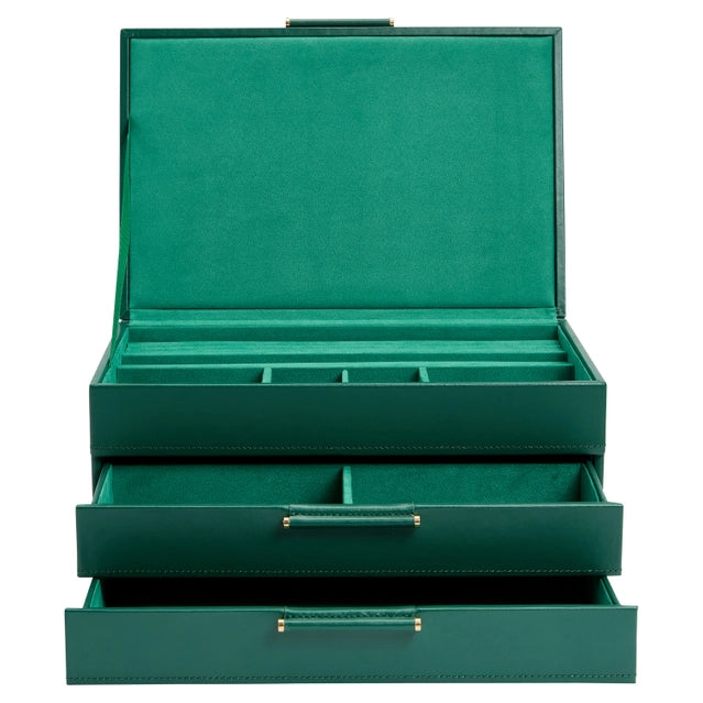 Sophia Jewelry Box with Drawers - Forest Green