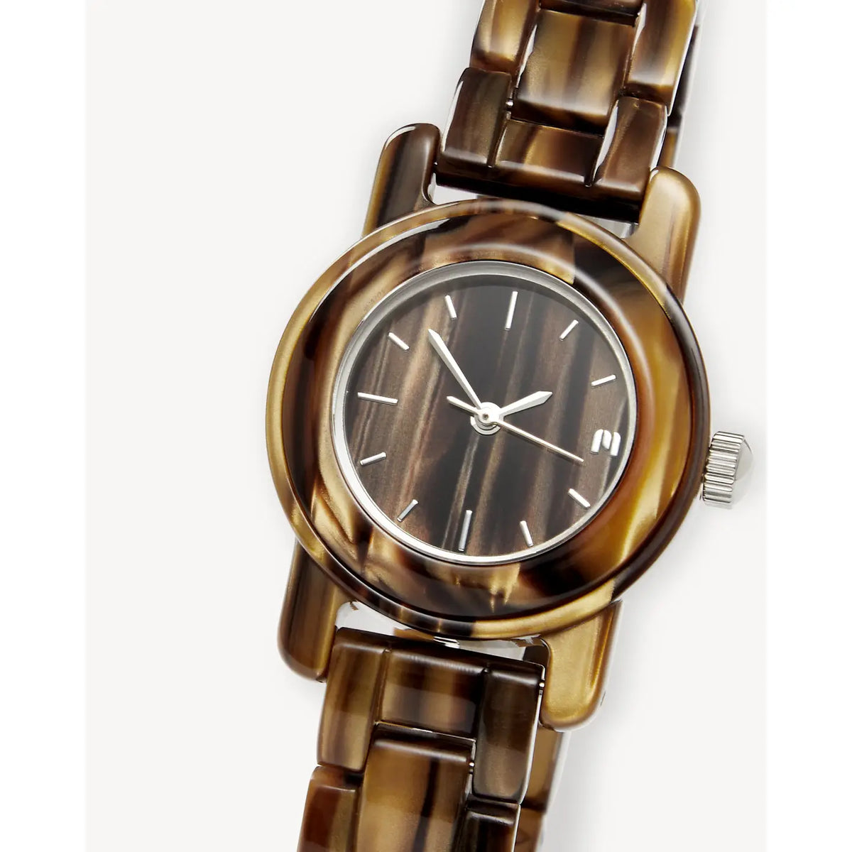 Mini Mono Watch in Tiger's Eye