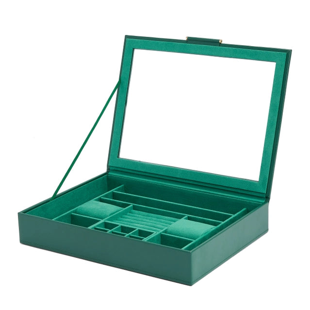 Sophia Jewelry Box with Window - Forest Green
