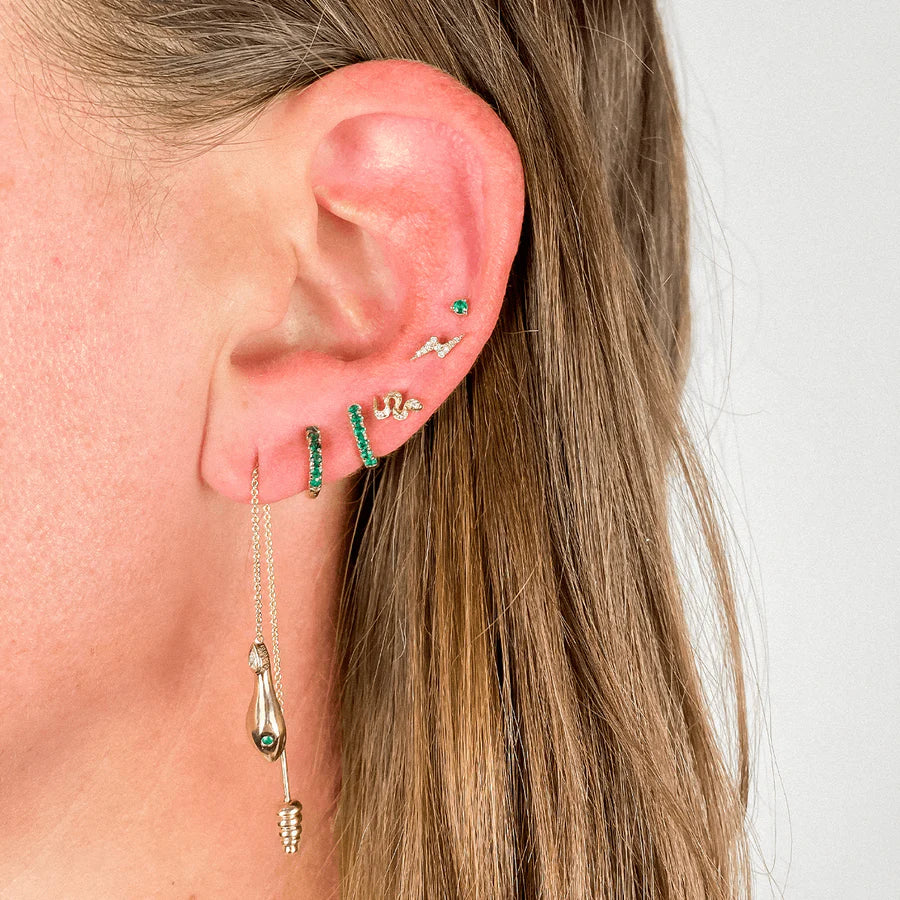Mini Snake Threaded Flat Back Earring