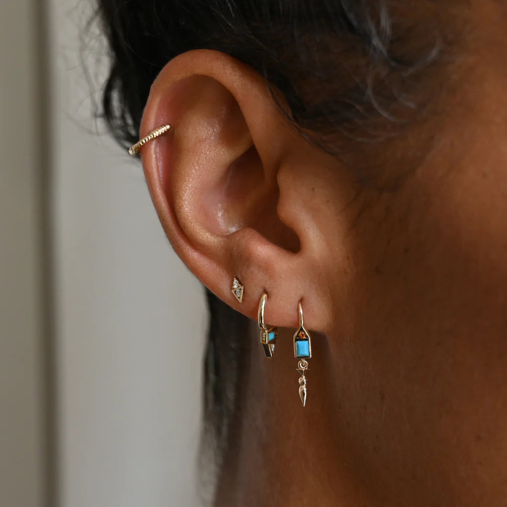 AZ Honey Hook Earring - Turquoise & Citrine