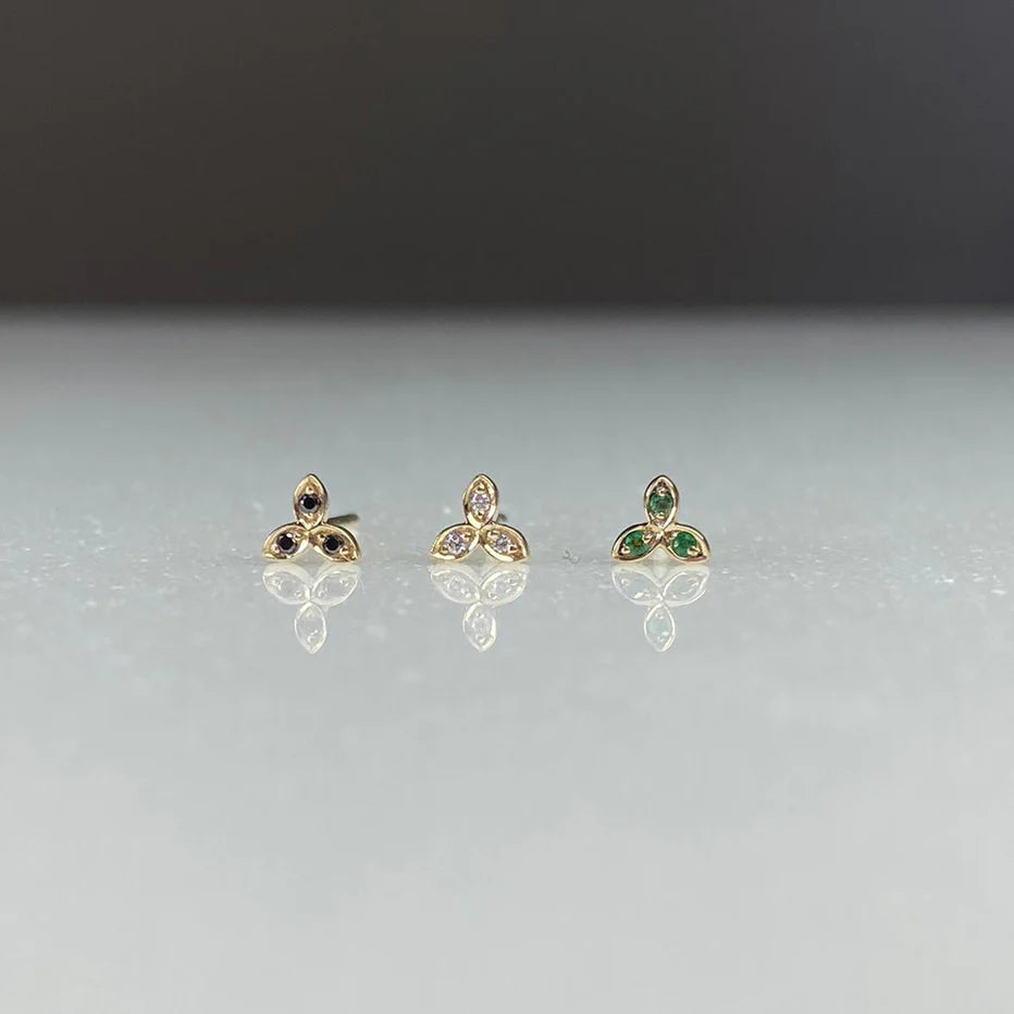 Gemstone Lalee Studs - Emerald