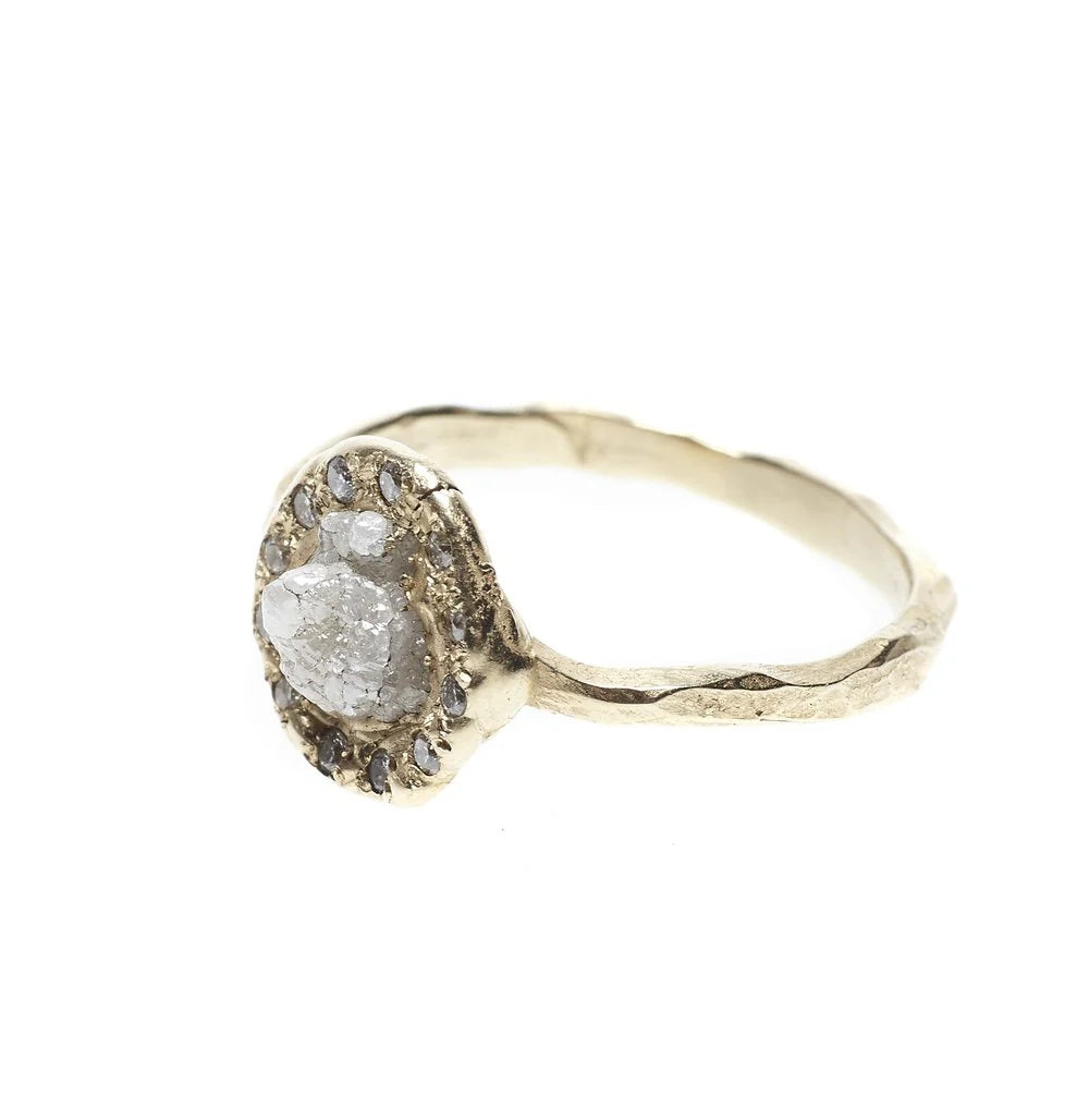 Rough Diamond Halo Ring — Commitment, Curated