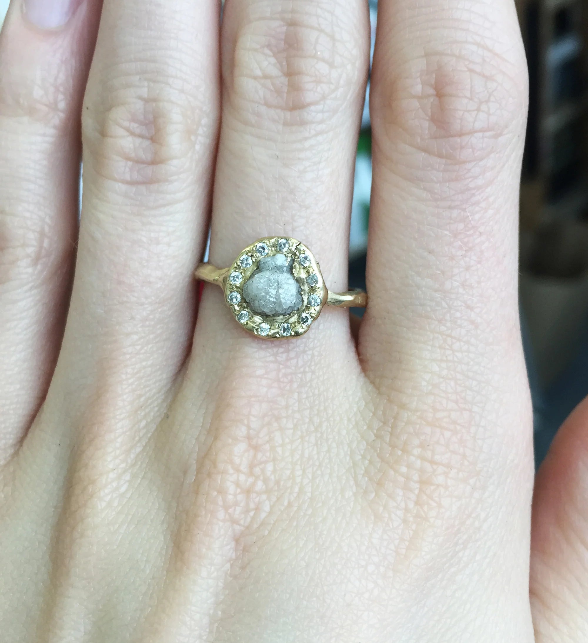 Rough Diamond Halo Ring — Commitment, Curated