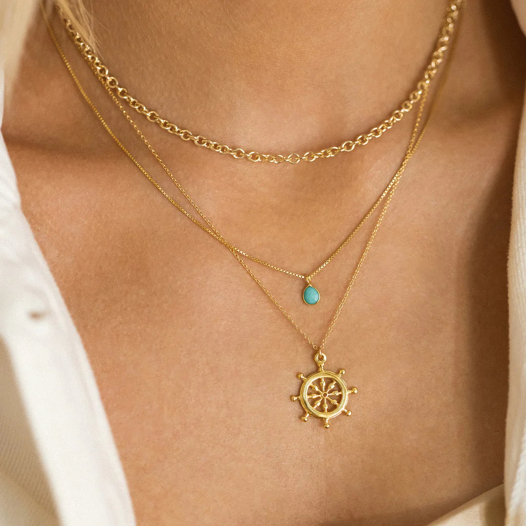 Sofia Slice Necklace - Turquoise