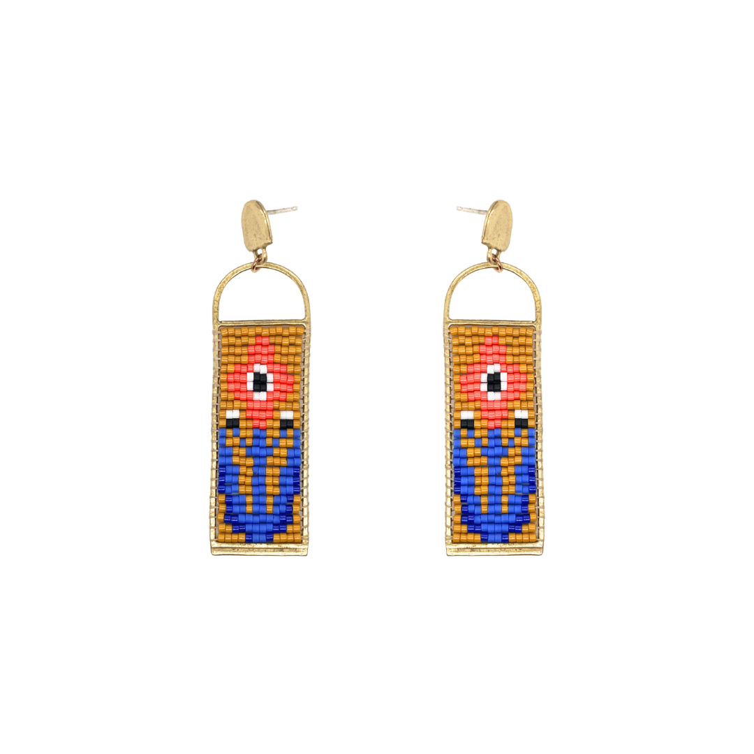 Tapestry Earrings - Anemone Red
