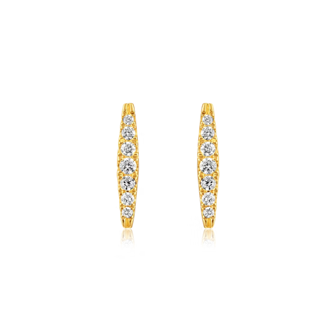 Tapered Diamond Bar Studs