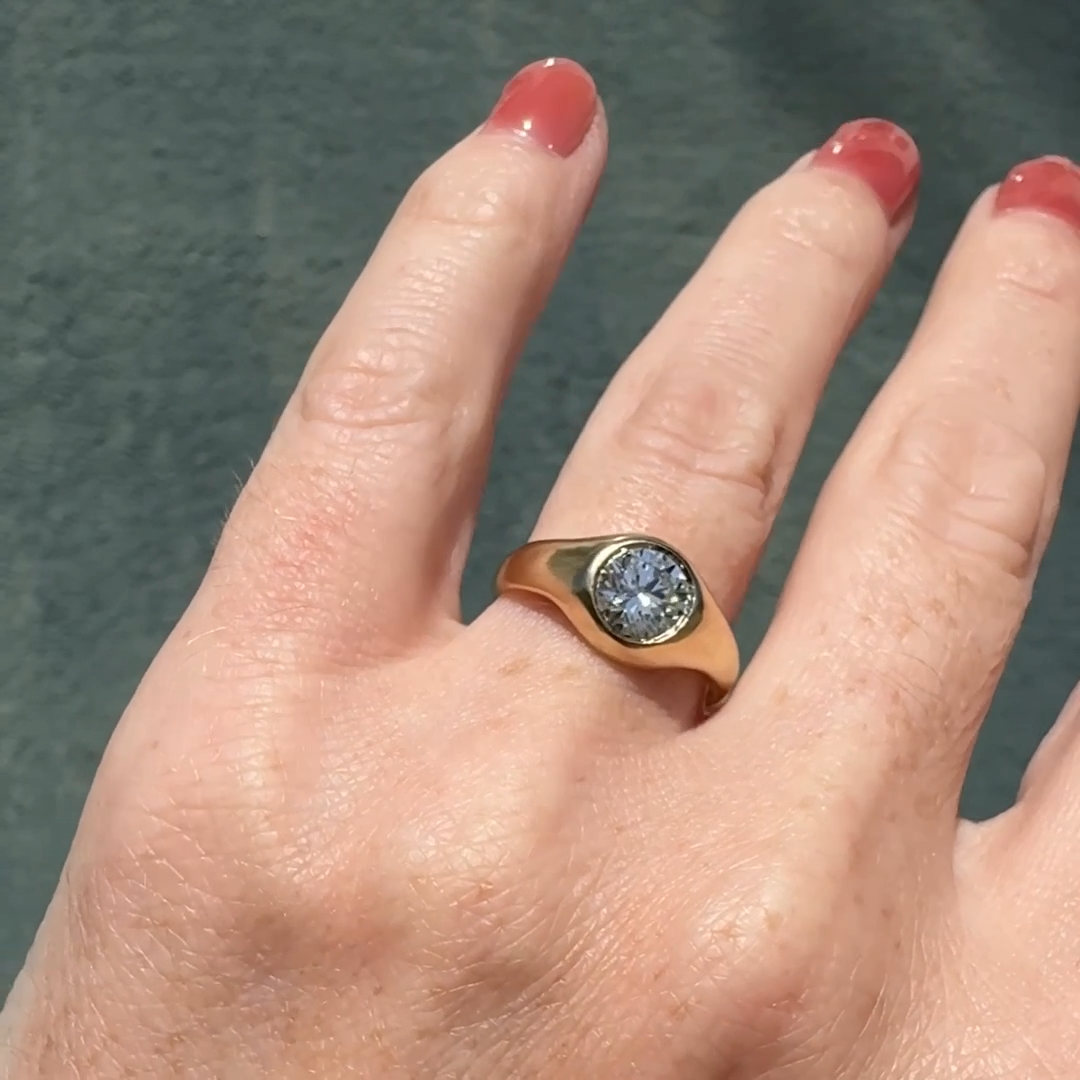 Bedford Signet Ring With Diamond — Commitment, Curated