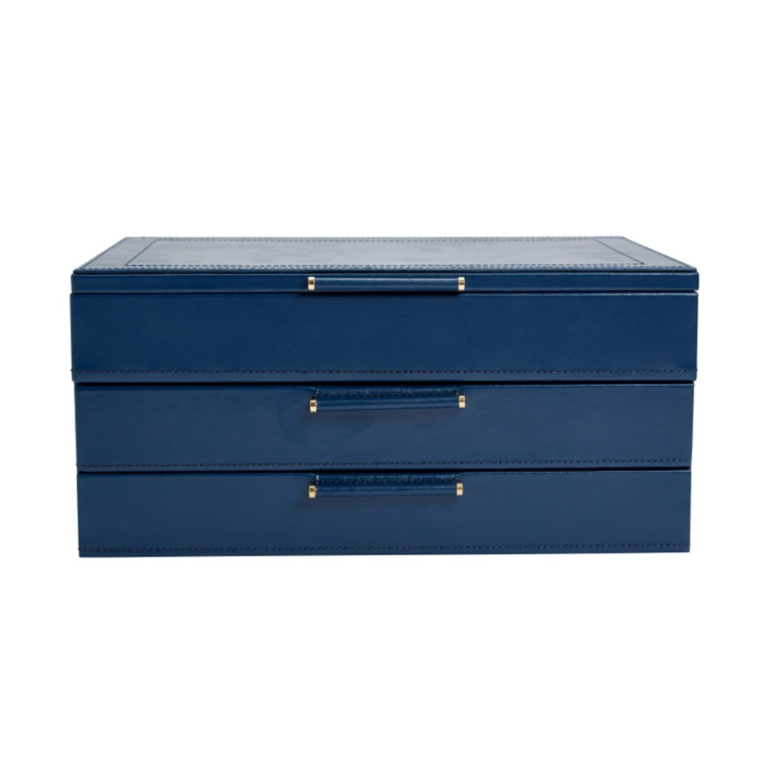 Sophia Jewelry Box with Drawers - Indigo
