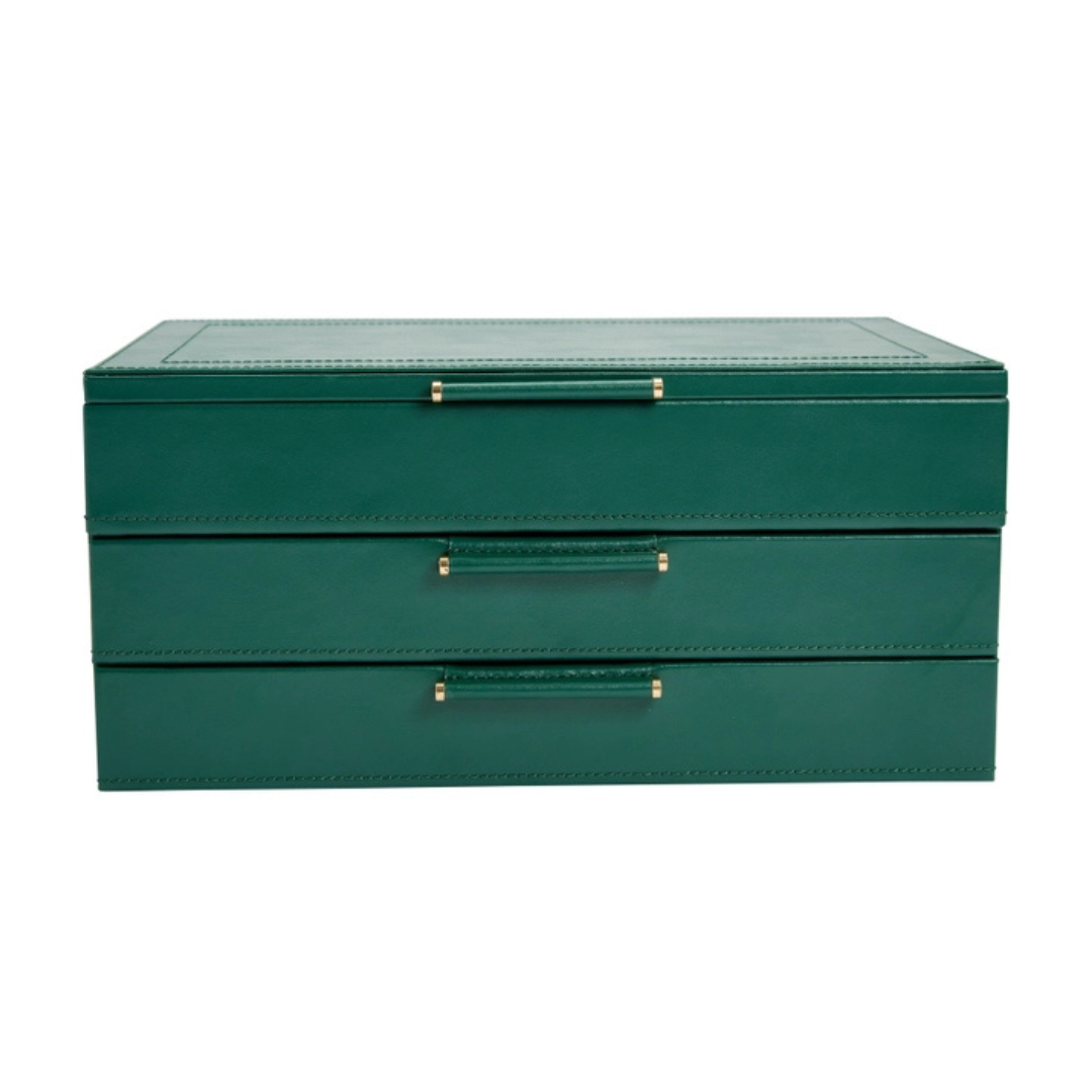 Sophia Jewelry Box with Drawers - Forest Green