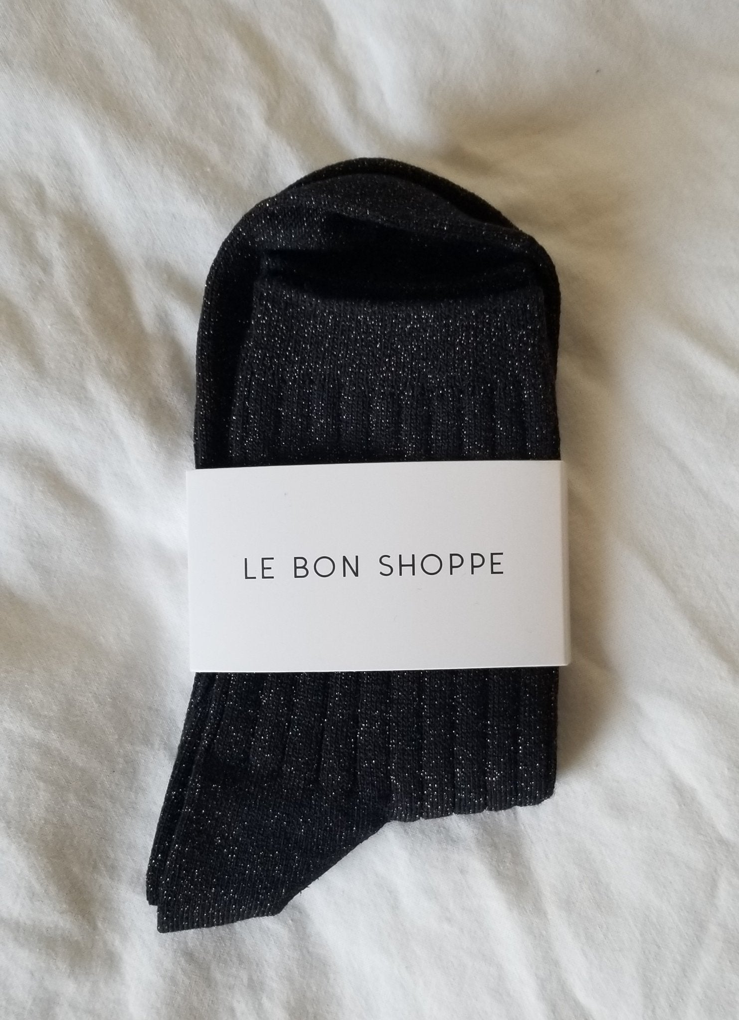 Le Bon Shoppe Her Socks - Modal Lurex - Copper Black