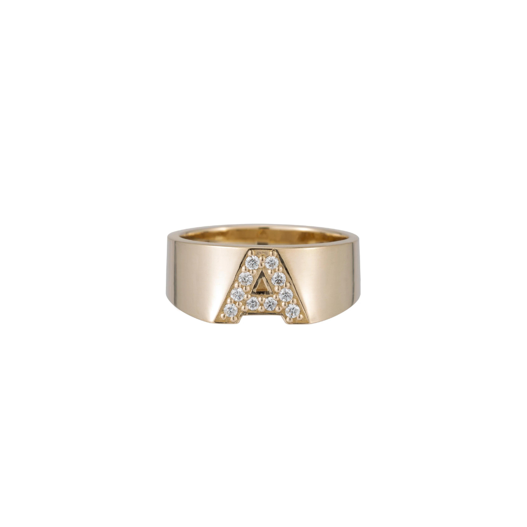 Pave Letter Ring — Customized + Collected Trunk Show
