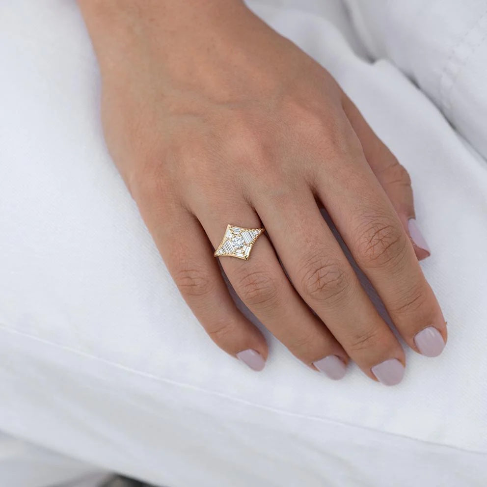 Baguette Diamond Star Ring