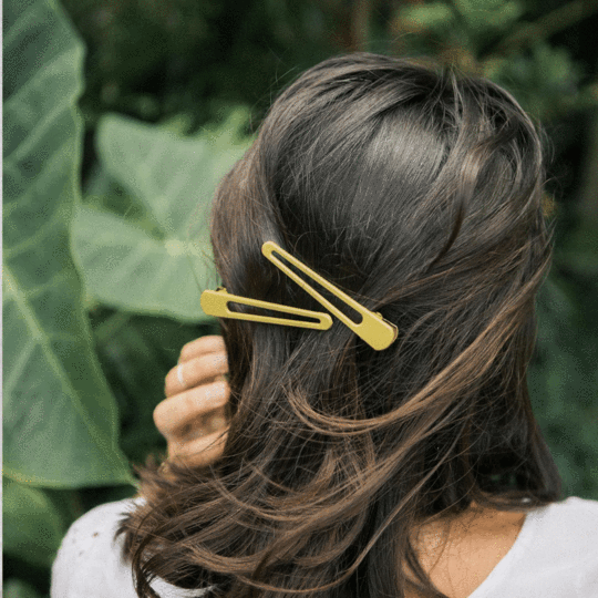 Hair Clips: Triangle Olive