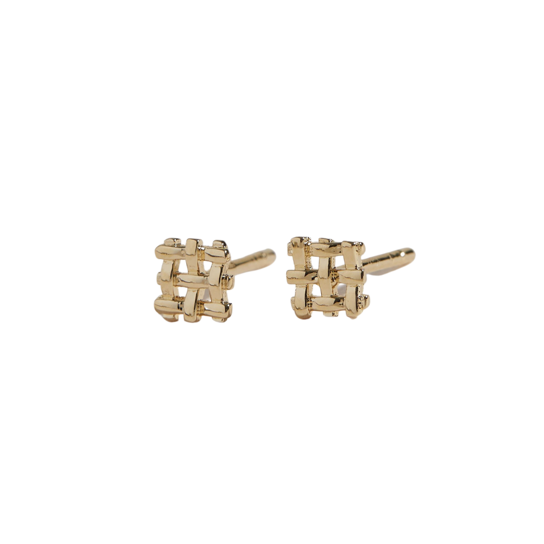 Tiny Crosshatch Stud Earrings