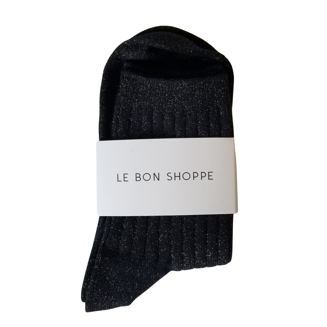Le Bon Shoppe Her Socks - Modal Lurex - Copper Black